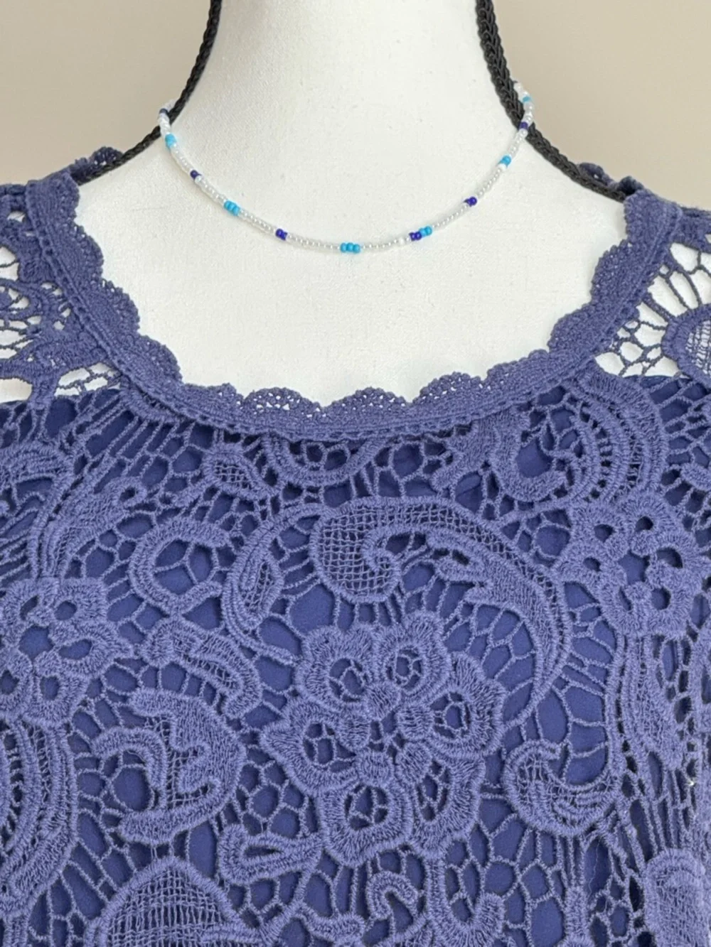 🔹 Ella Moss Anthropologie Lace Crochet Short Sleeve Top - size XS - Picture 3 of 8